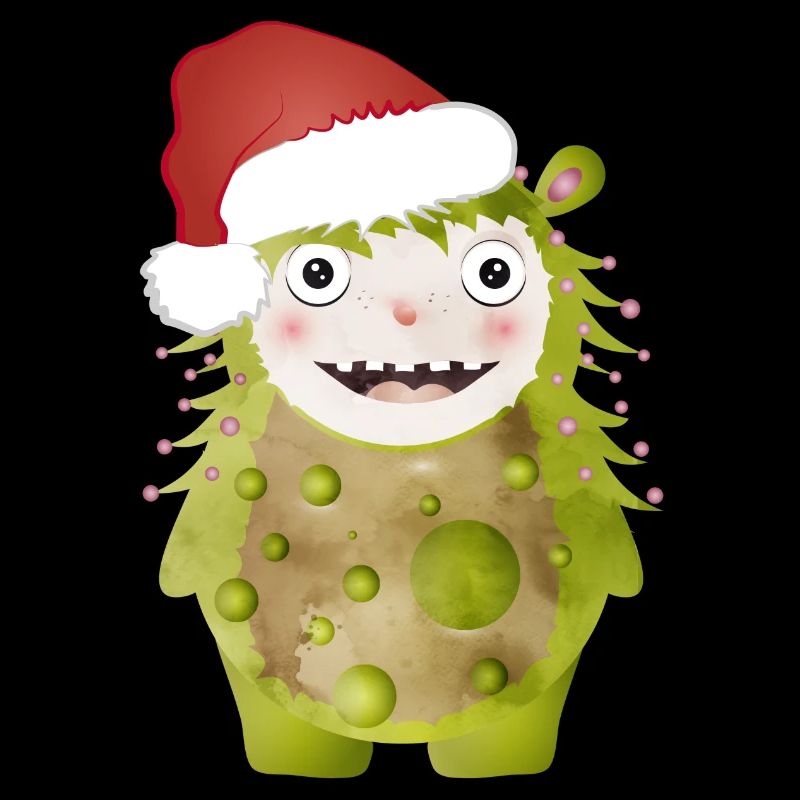 Joyeux monstre vert célébrant Noël