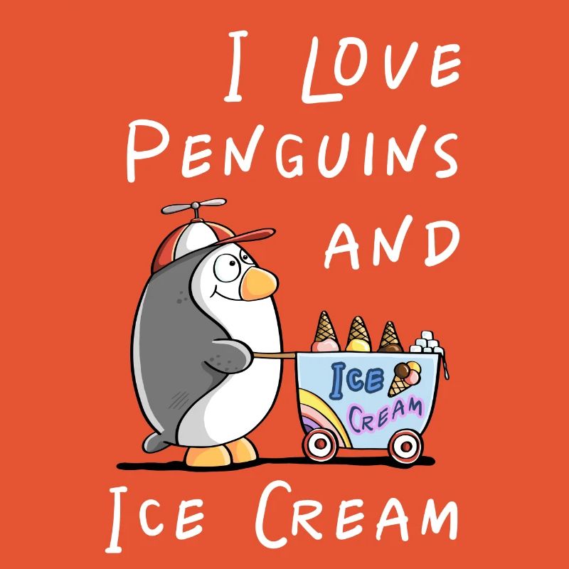 I Love Penguins and Eiscreme - Pinguin Eis Comic