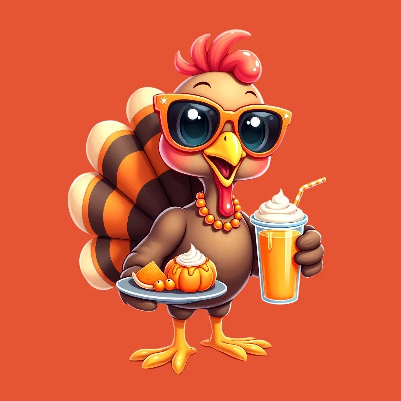 Dinde de Thanksgiving avec lunettes de soleil