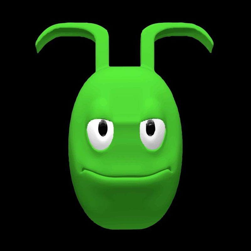 Fröhlicher grüner Alien mit Antennen