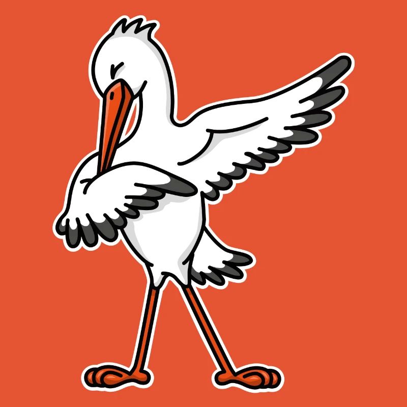 Dab dabbing annonce de grossesse de cigogne