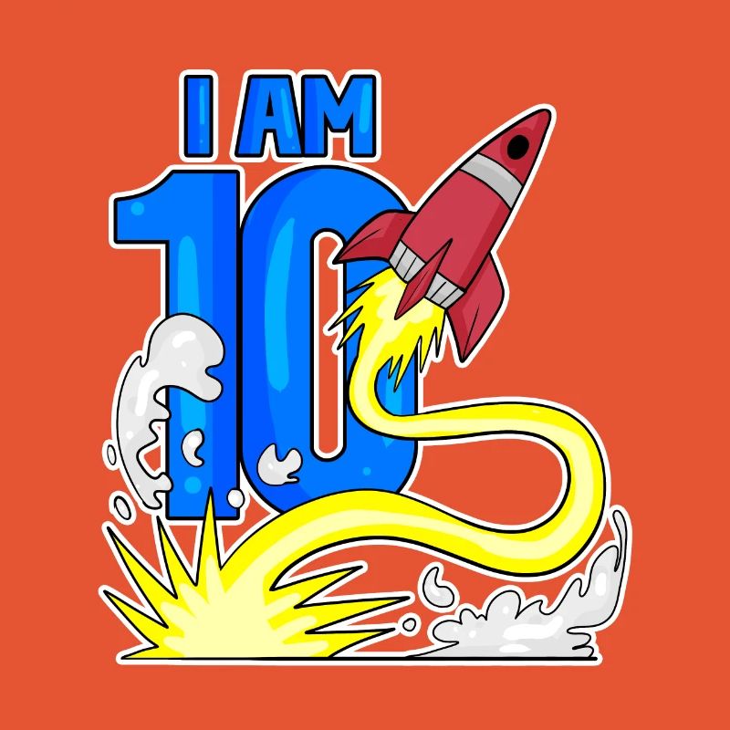 10 Birthday Boy Astronaut Rocket - Dix ans