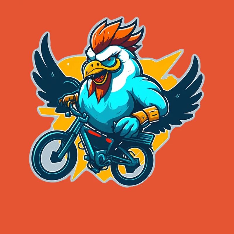 Coq avec vélo
