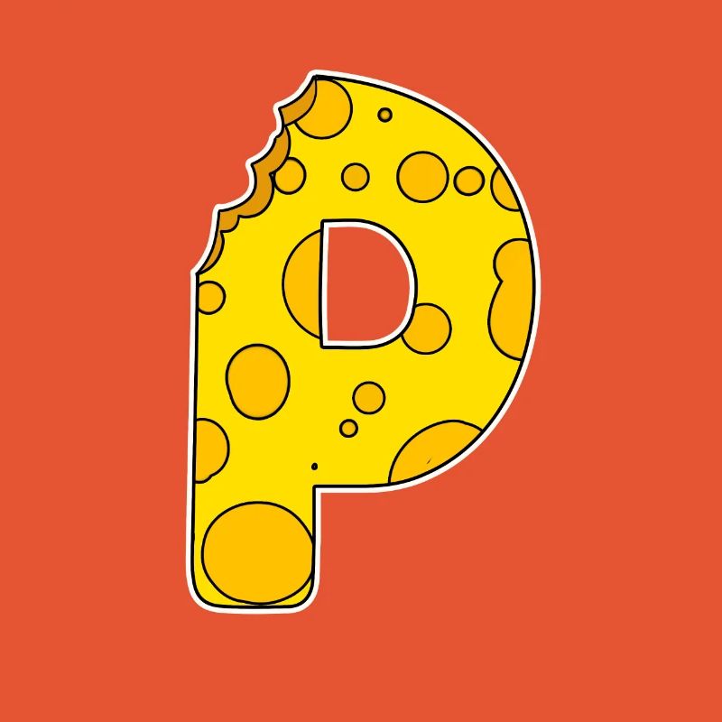 Buchstabe P - Anfangsbuchstabe P - Käse Motiv