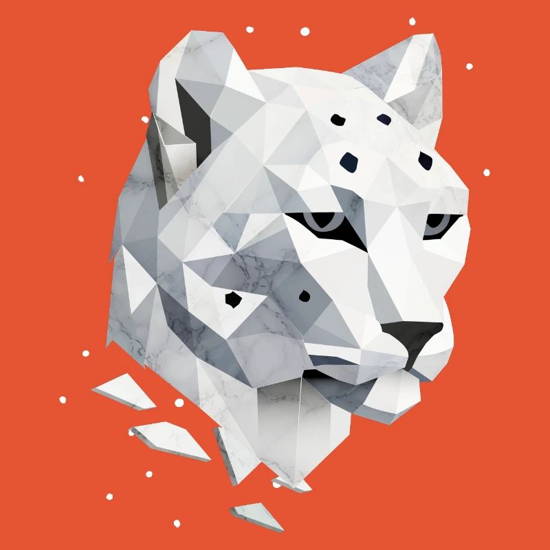 Geometric Snow Leopard – Elegance of the Wilderness
