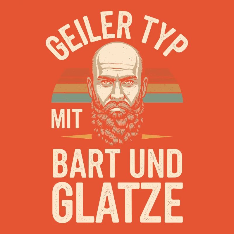 Geiler Typ Mit Bart & Glatze Glatzkopf Bartträger