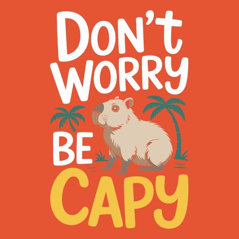 Capybara Dont Worry Be Capy Capybara Rodent