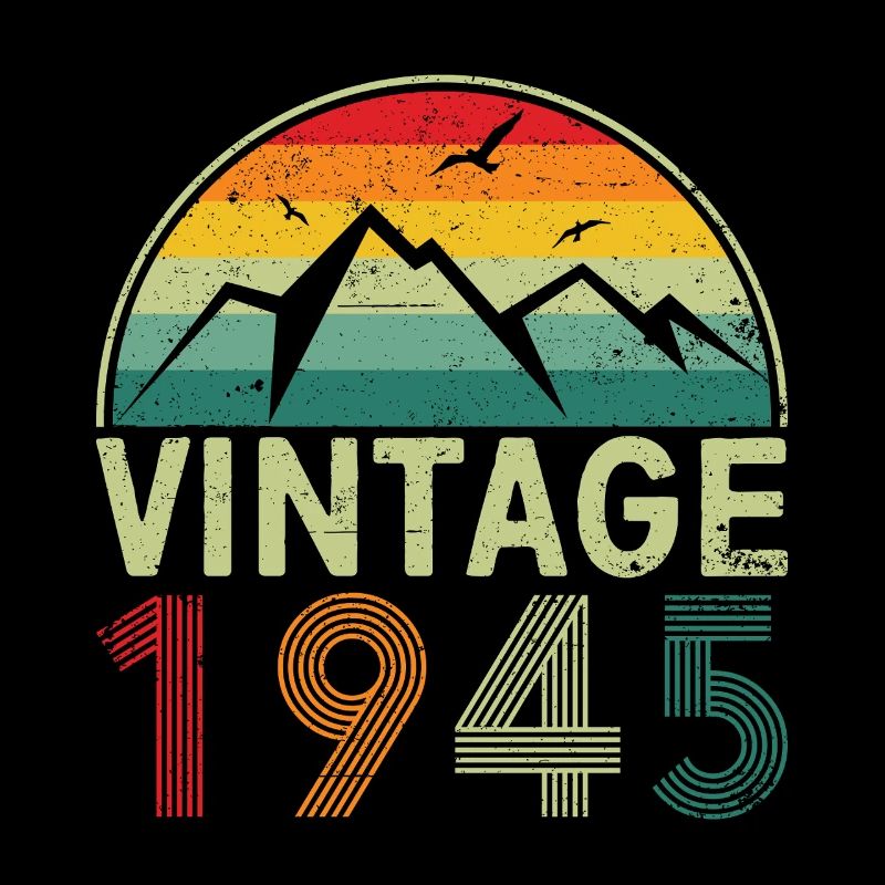 Vintage Mountain Sunset Illustration