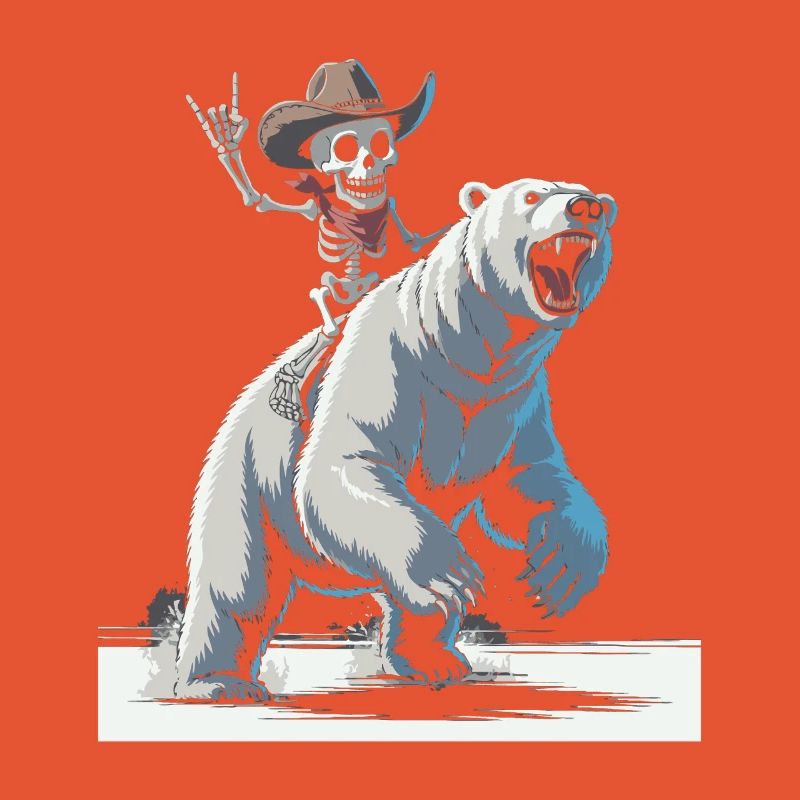 Knochen Cowboy reitet Eisbär