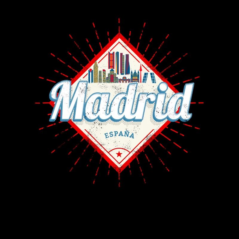 Madrid Capitale Espagne Rétro Skyline Souvenir