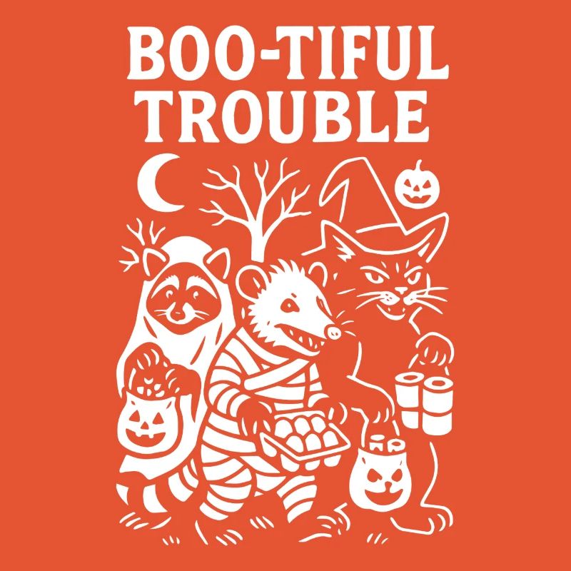 Boo-Tiful Trouble Funny Spooky Cute Design