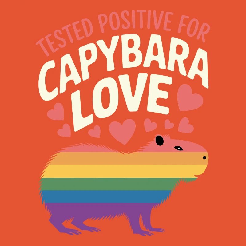 Capybara Rainbow Love Design