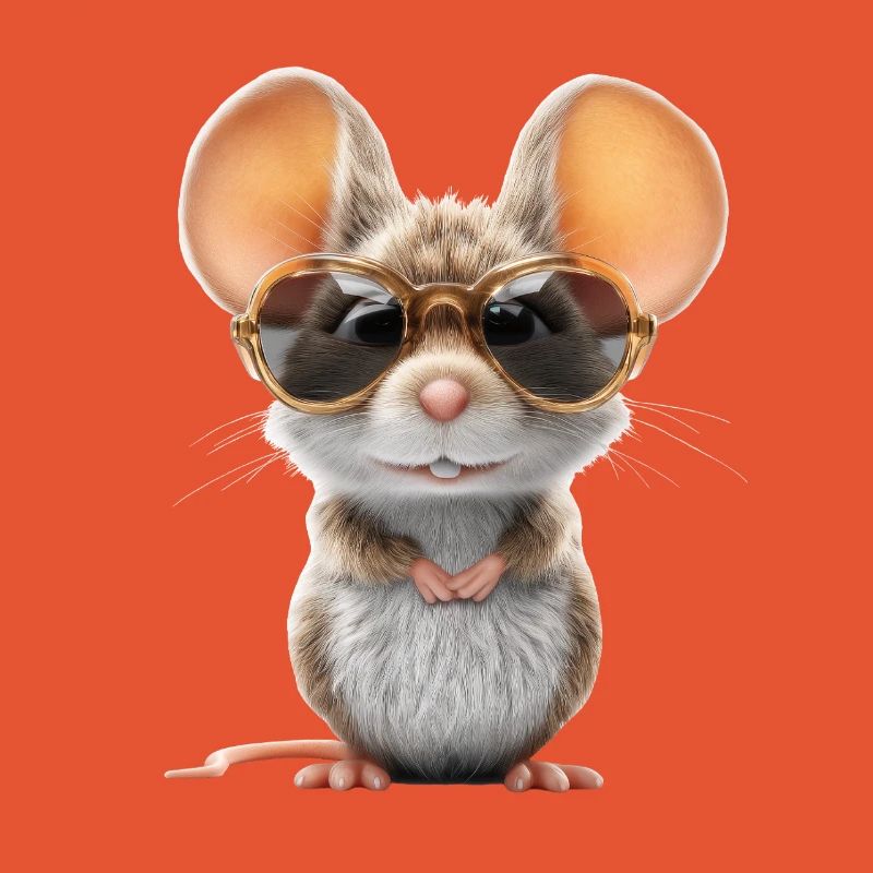 Maus mit Brille