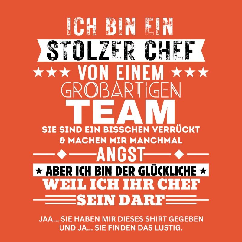 Stolzer Chef von einem großartigen Team