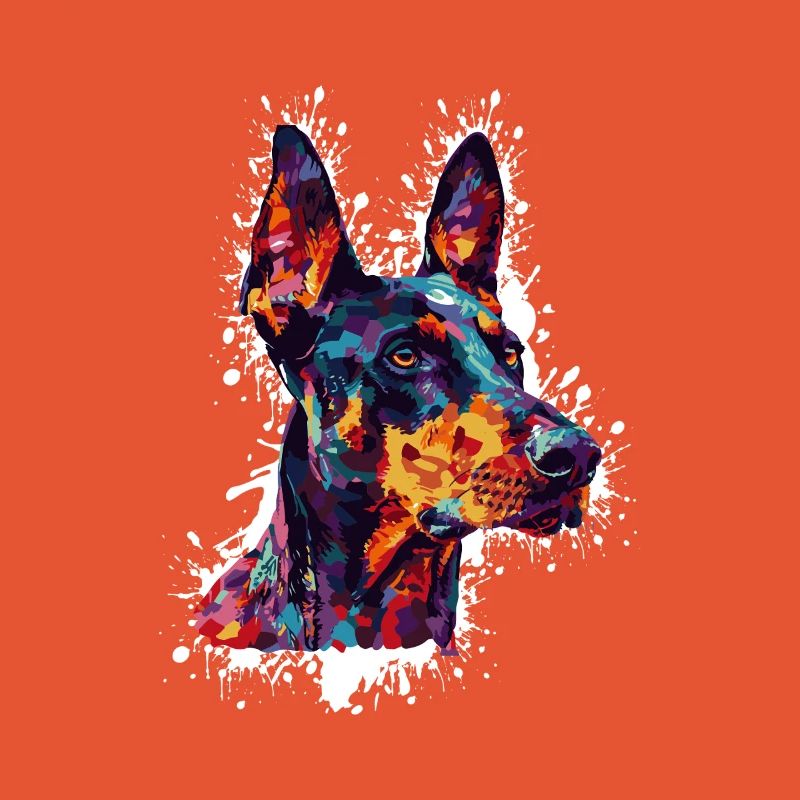 Farbiger Hund Kopf 