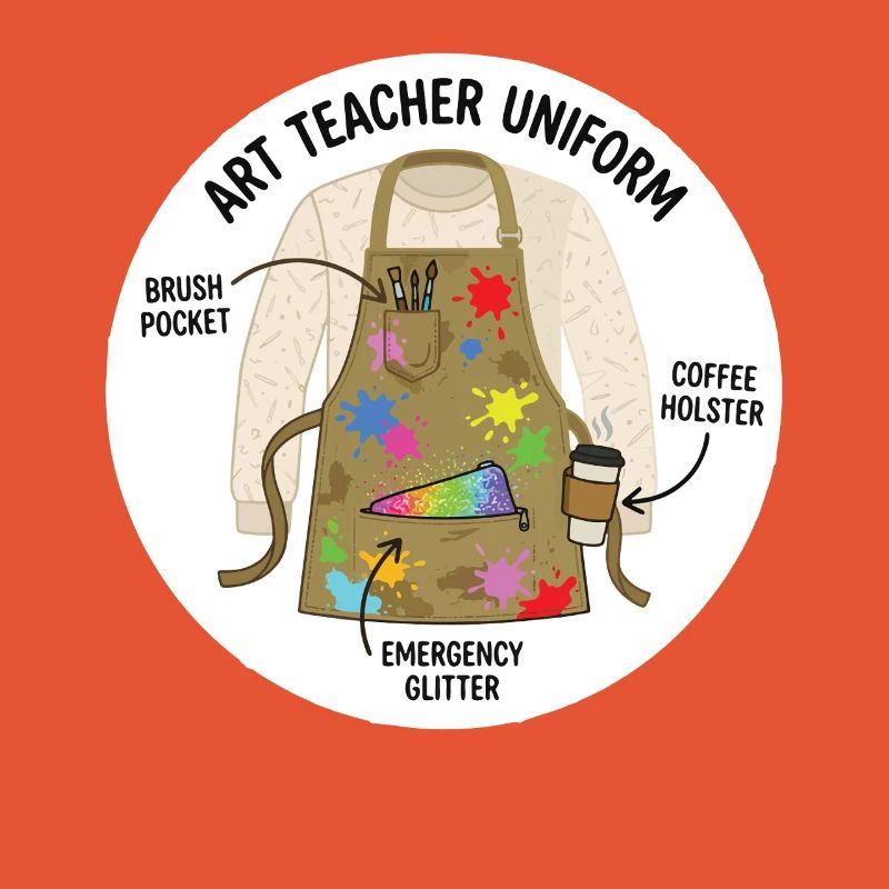 Art Teacher Uniform Creative Motif