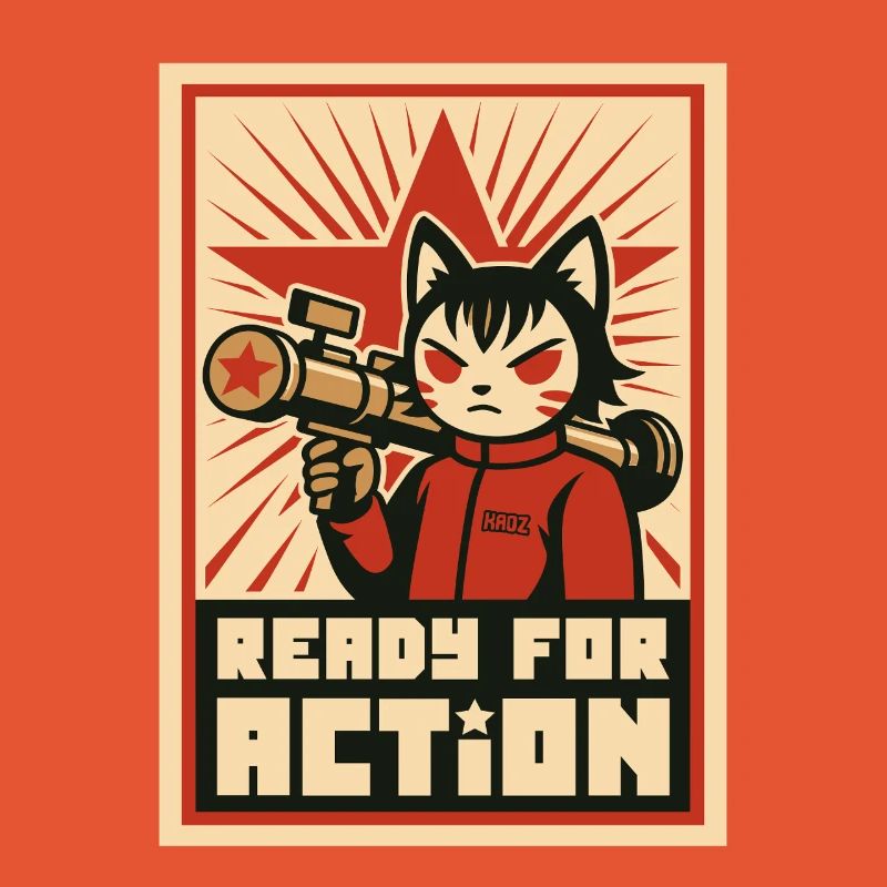Retro Cat Commando: Ready for Action