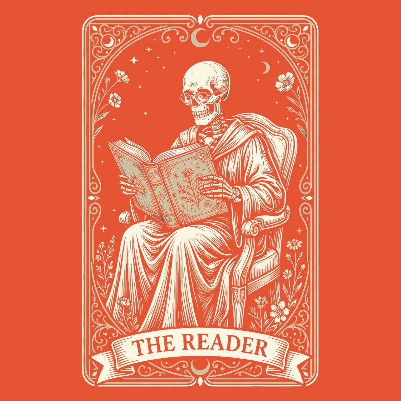 Gothic Skeleton Reader Vintage Floral