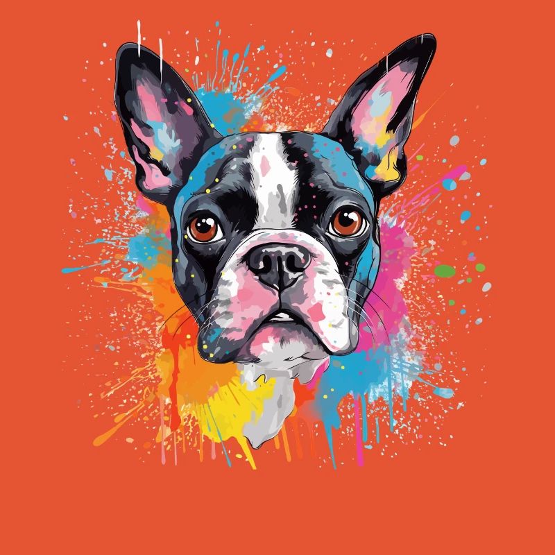 Portrait éclaboussé du Boston Terrier