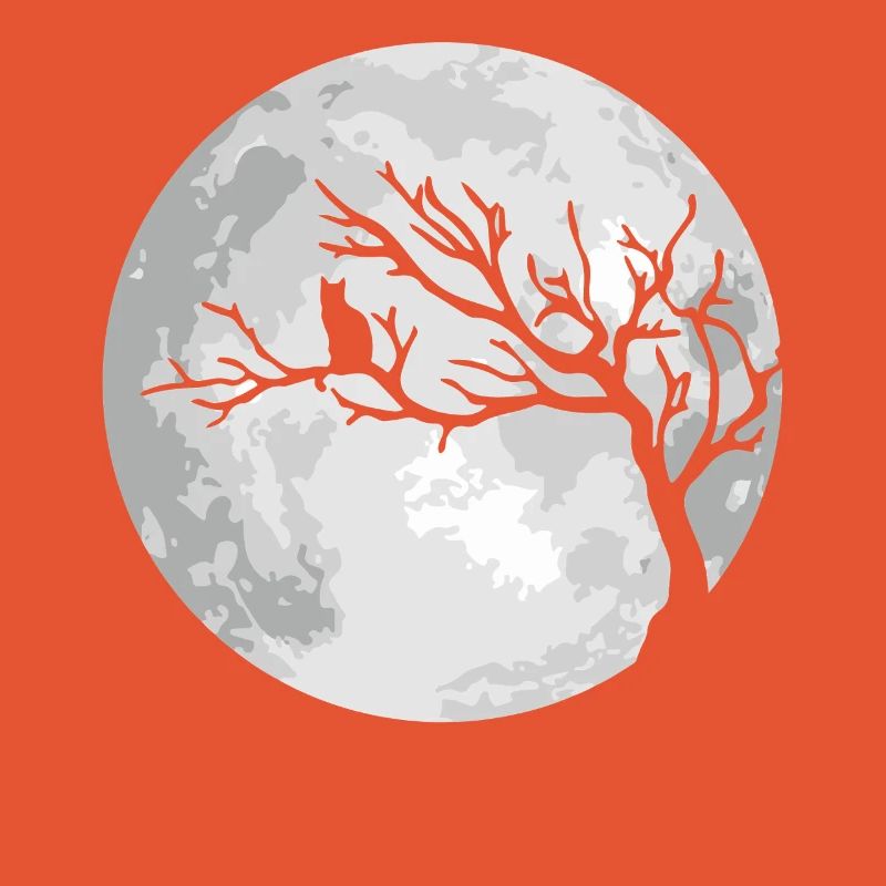 Cat Moon Halloween Moonlight