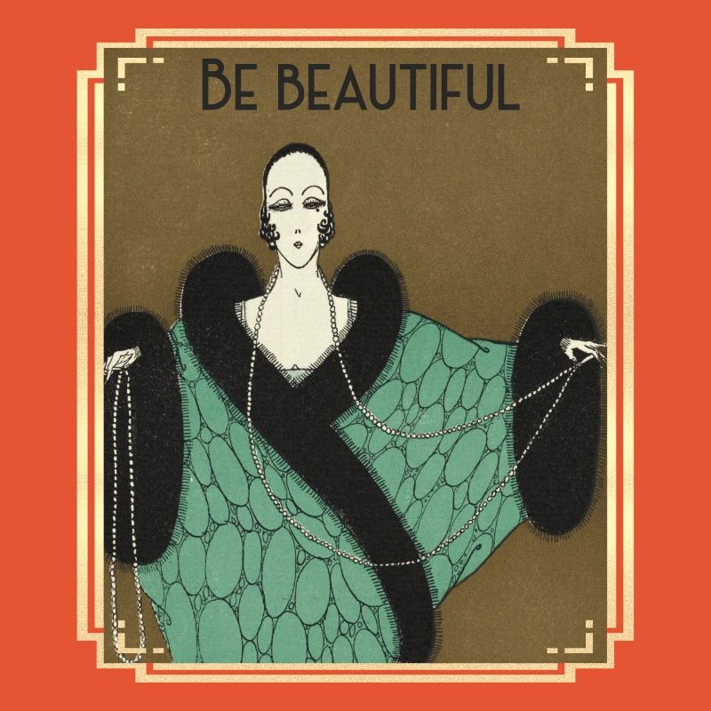 Be Buautiful, Art-deco Mode mit Perlenkette