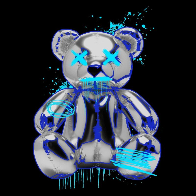 Graffiti-Bär Neon Tropfen Teddybär