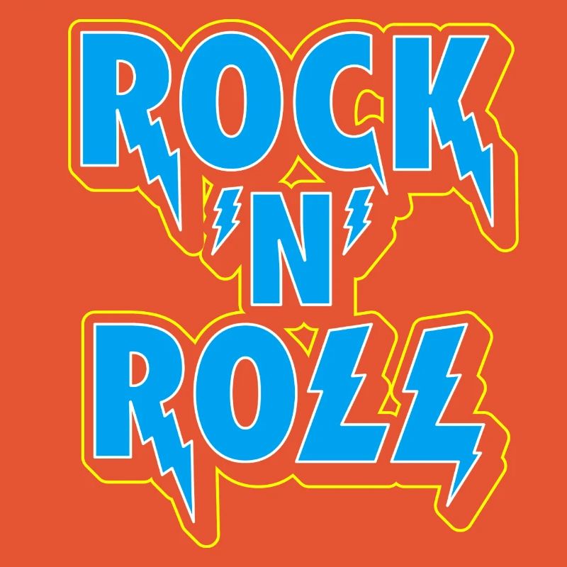Rock 'N' Roll Typographic 3D Logo