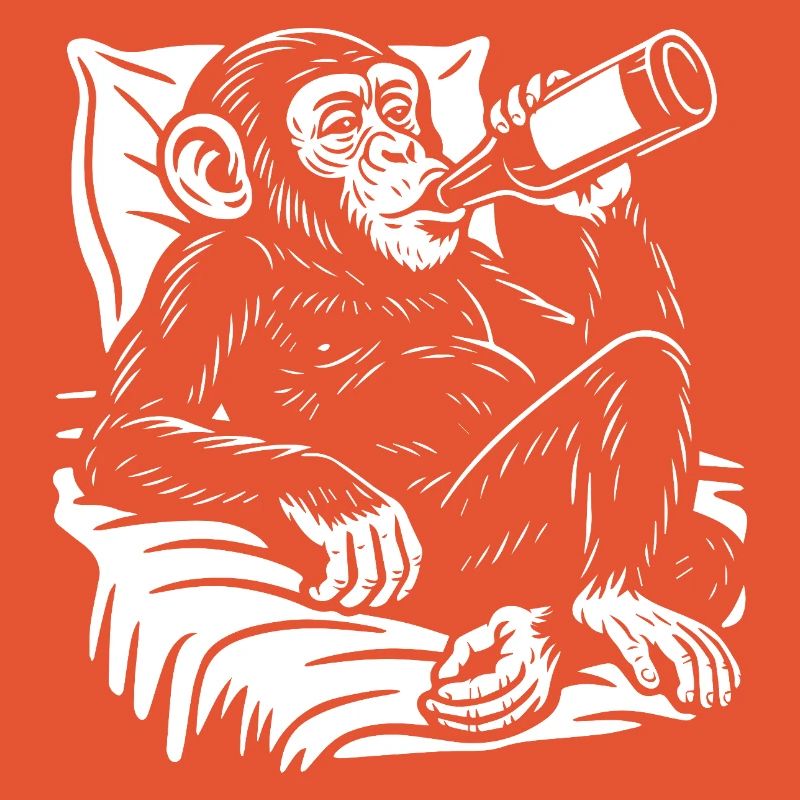 Cheeky Chimp schlürft Bier