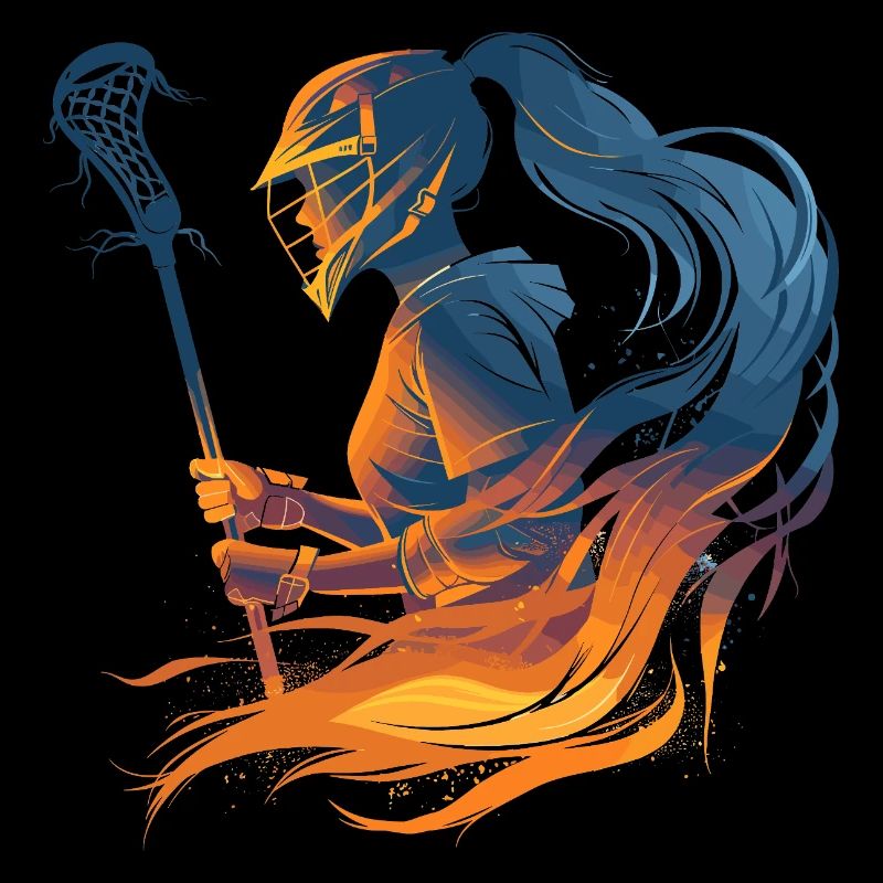 Lacrosse Mädchen Vaporwave