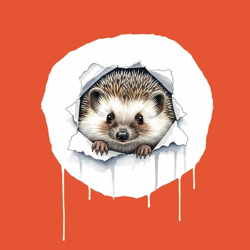 Un hérisson mignon sort de la fissure