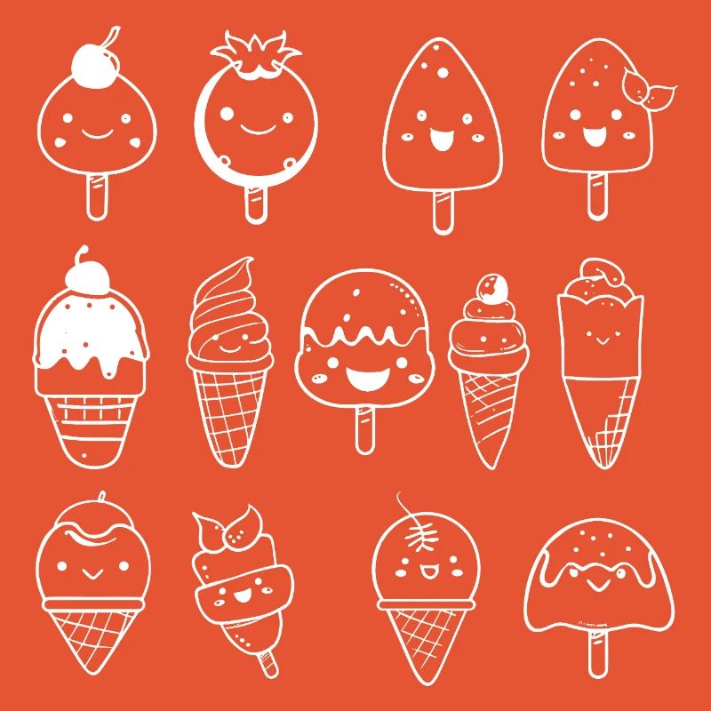 Eiscreme Sorten Comic Look