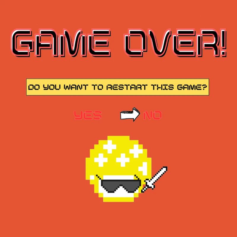 Pixel Art 8 bits Retro Game Over