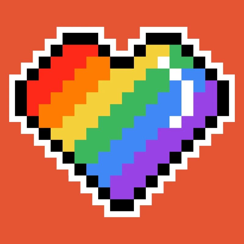 Pixel Rainbow Heart