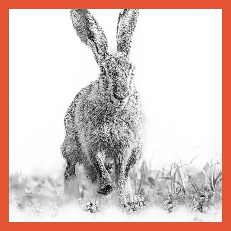 Lapin sautillant noir blanc