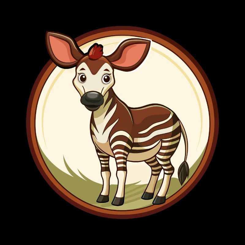 Okapi Bunte Kawaii Cartoon Figur Clipart