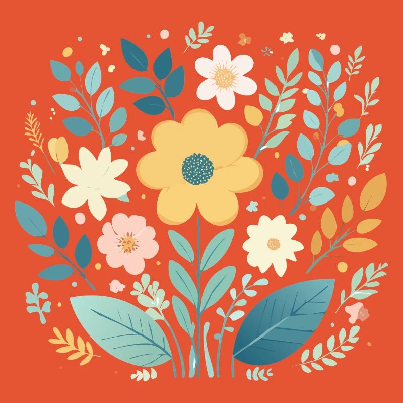 Douce floraison florale pastel - Boho Botanical