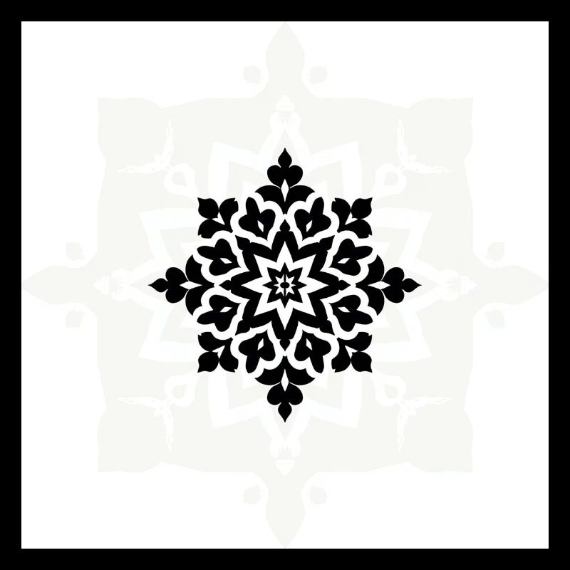 Intricate Black and White Mandala Pattern