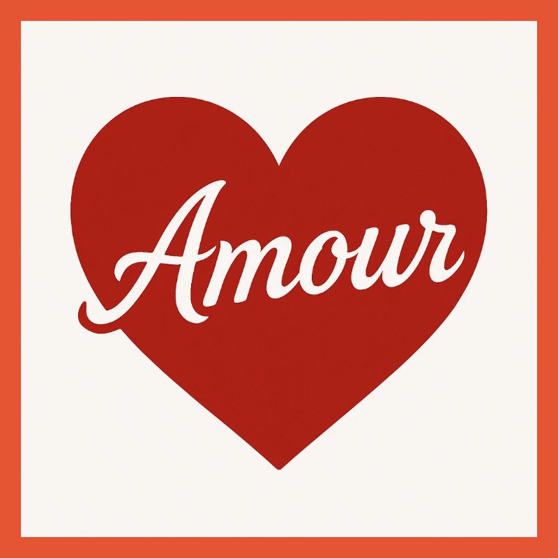 Loving heart shape with Amour text