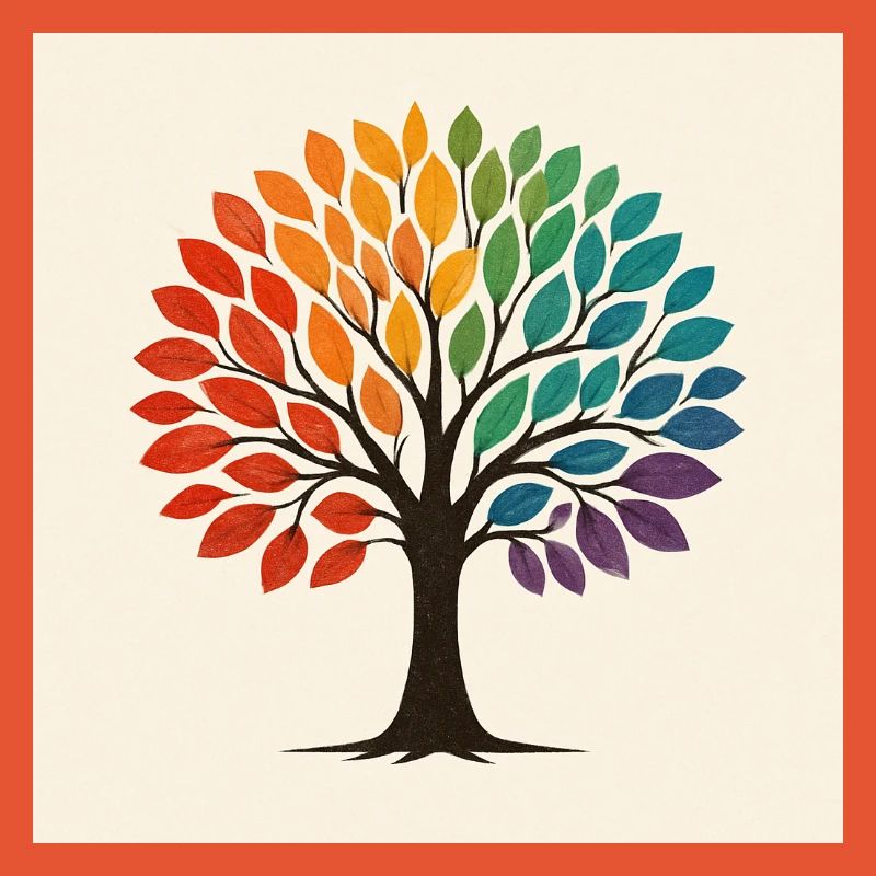 Rainbow Tree Illustration