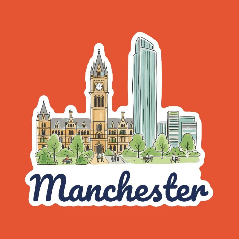 Manchester Skyline Rathaus Beetham Tower Kunst