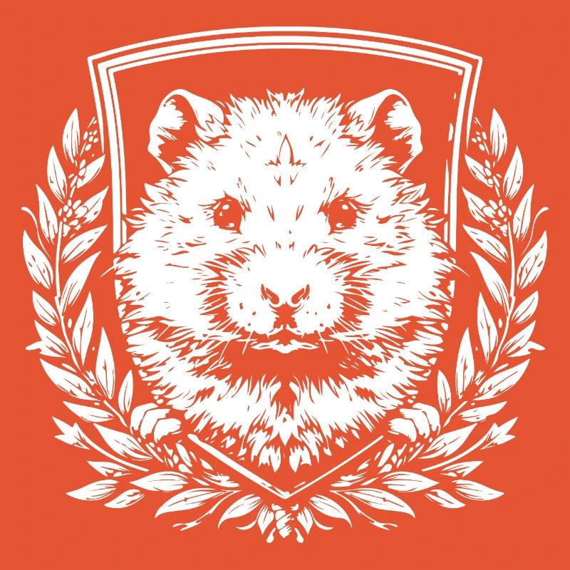 Blason de hamster avec couronne de laurier