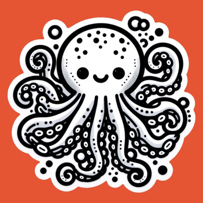 Octopus Octopus White Sticker