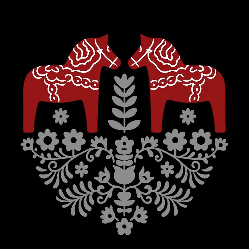 Dala Pferd – Skandinavische Folklore in Grau