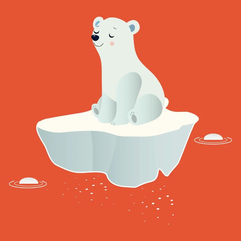 Träumender Eisbär auf einer Eisscholle