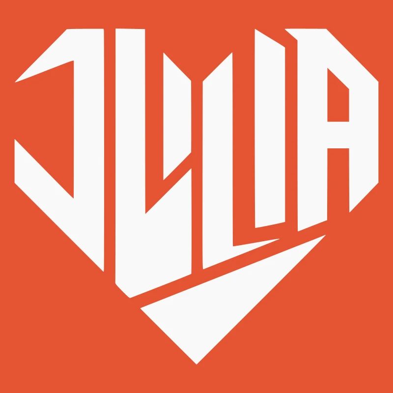 Julia Name Design Heart Design - Color Variable