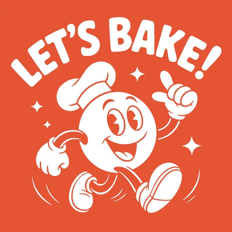 Lets Bake Cartoon Baking Mascot