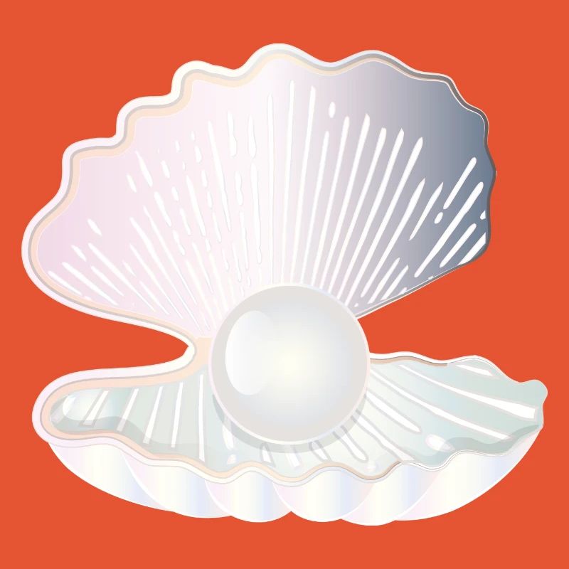iridescent open shell with large pearl