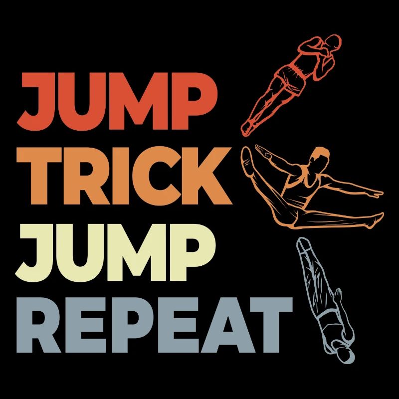 Trampoline Jumping Vintage Look