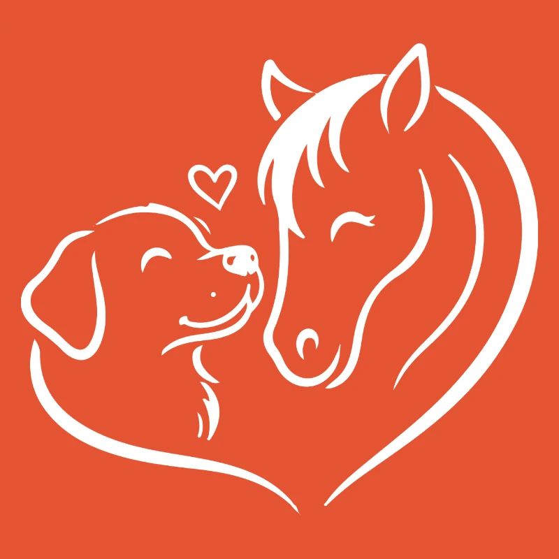 Pferd Hund Herz Liebe Team
