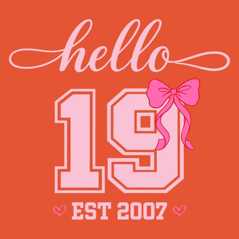 Hello 19 Est 2007 Damen Geburtstag Design